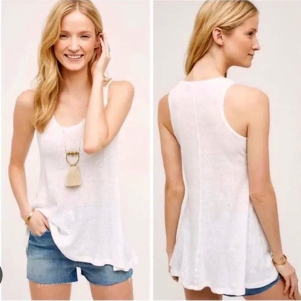 Anthropologie Akemi & Kin Savoy Linen Blend Swing Tank Top, Size M